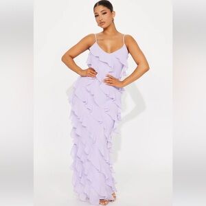 Fashion Nova Chiffon Ruffle Dress